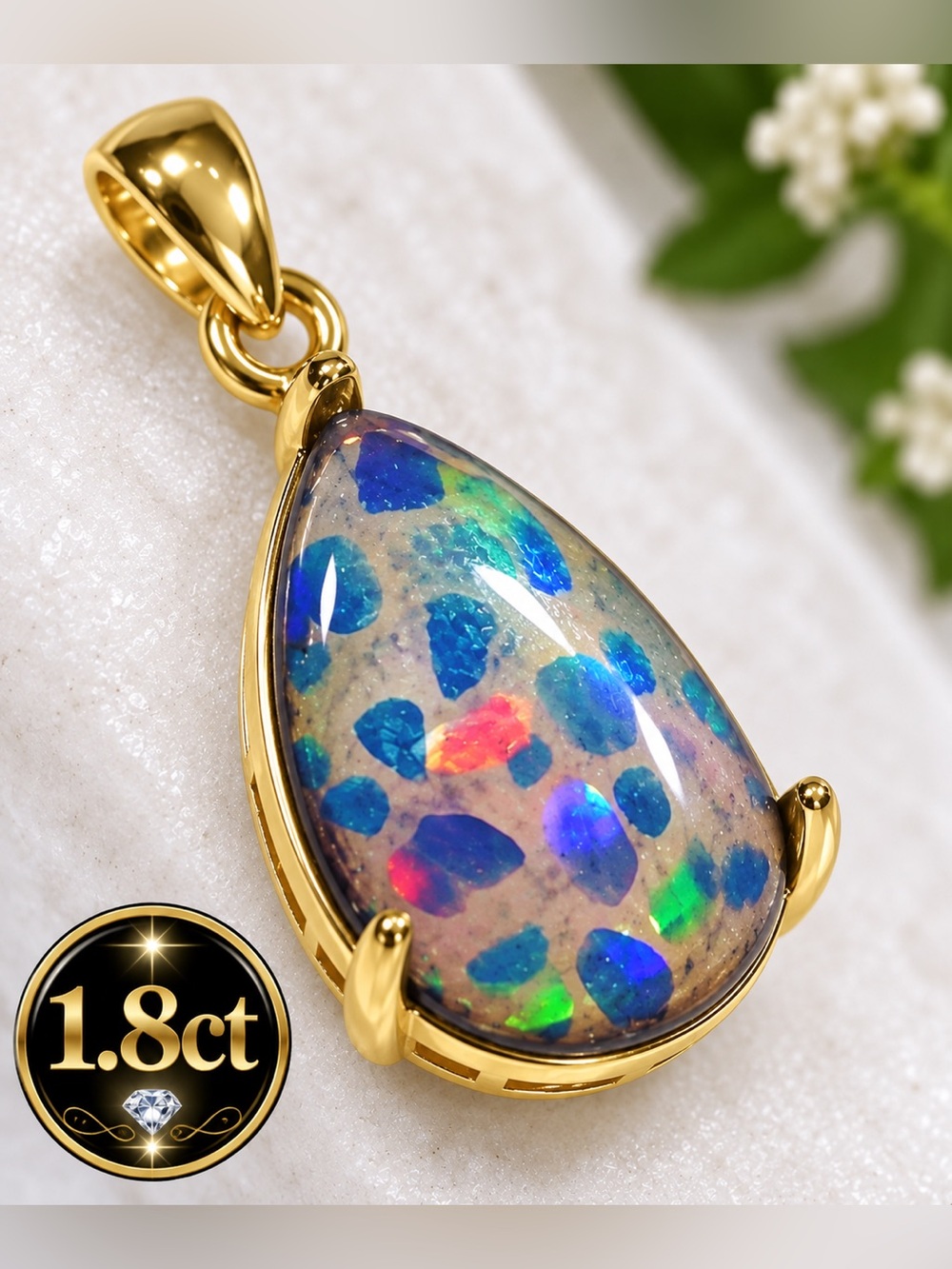 Honeycomb Opal - Ethiopian- 1.8ct               13.1 x 8.3 x 3.4mm